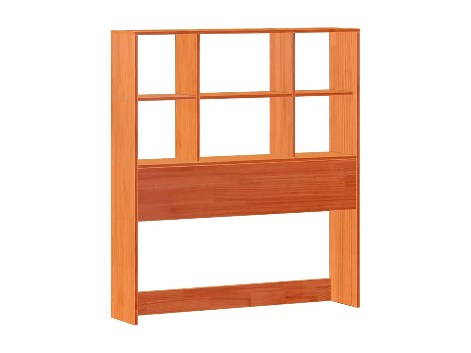 Cama com estante sem colchão 90x190cm pinho maciço castanho-mel