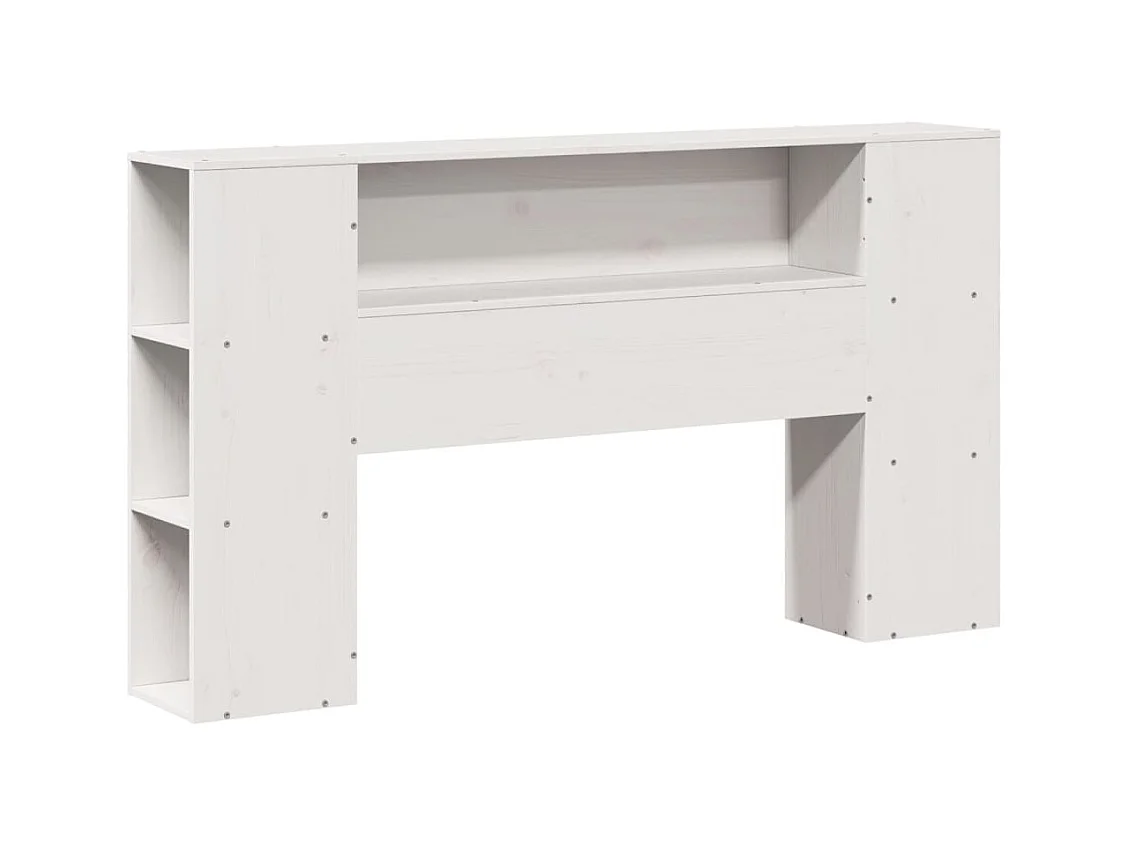 Cama com estante sem colchão 120x200 cm pinho maciço branco