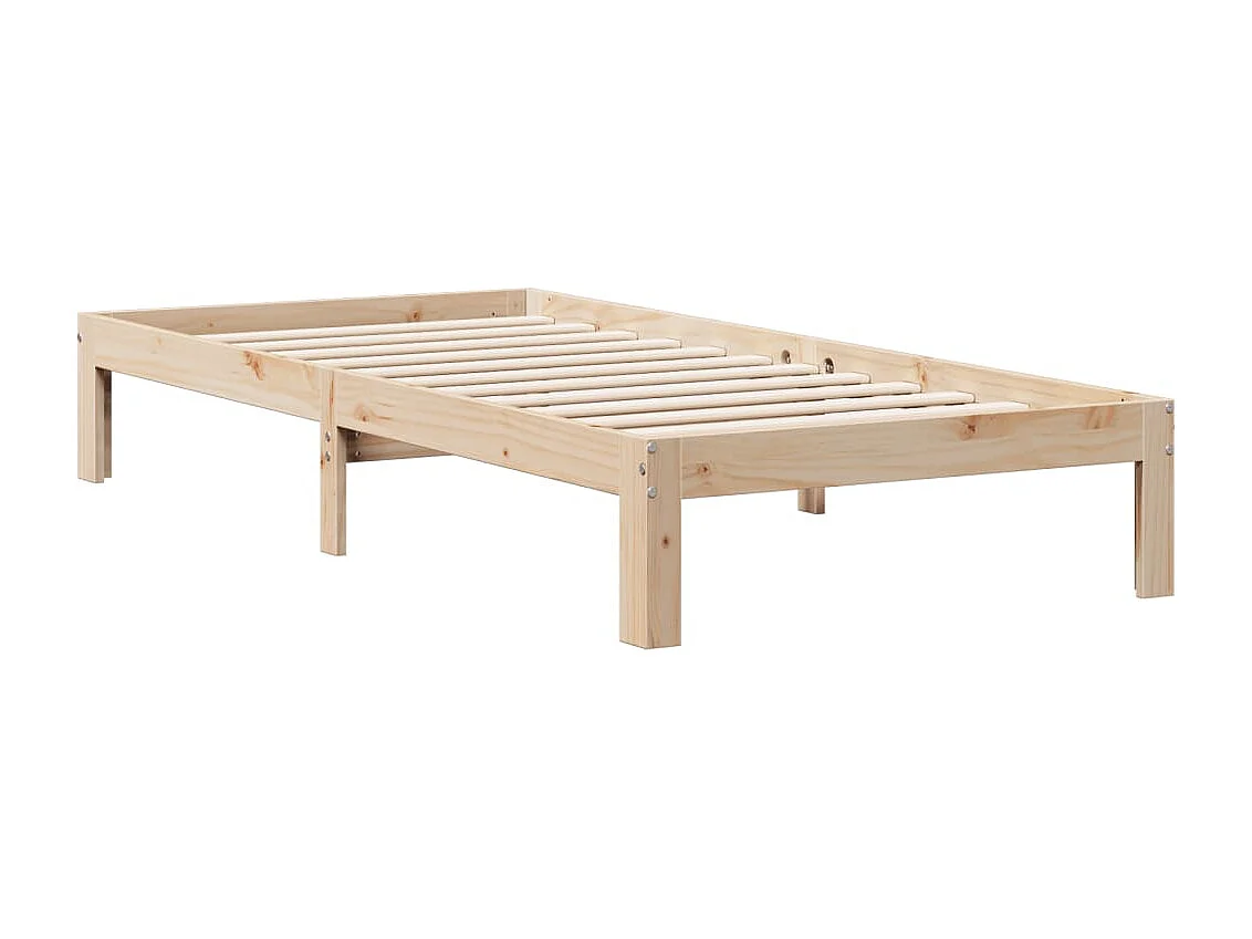 Cama con estantería sin colchón madera maciza de pino 75x190 cm