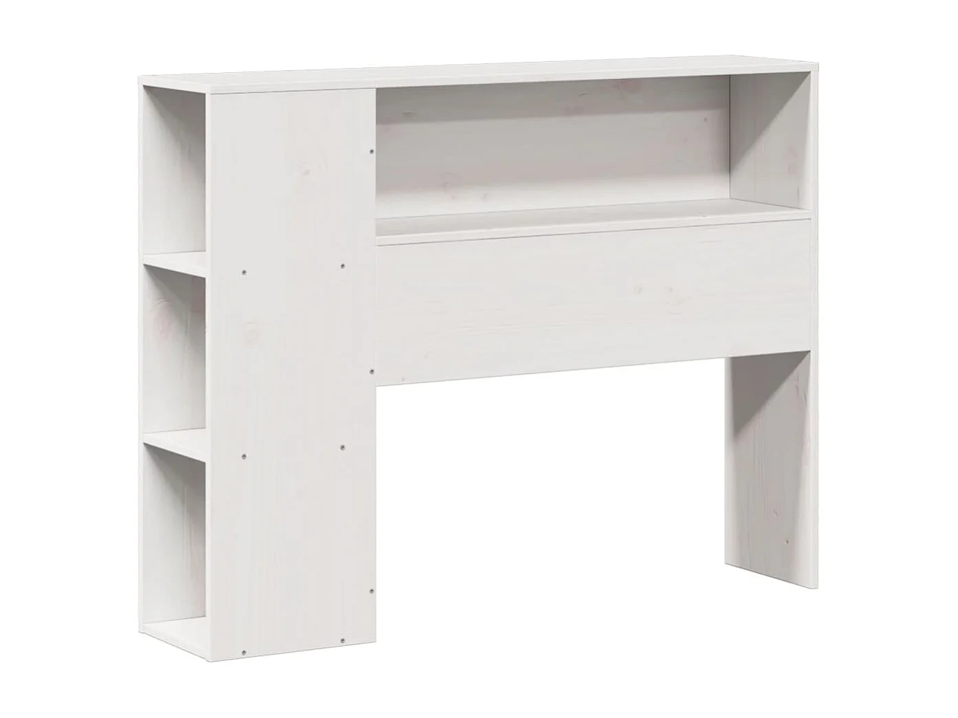 Cama con estantería sin colchón madera maciza blanca 100x200 cm