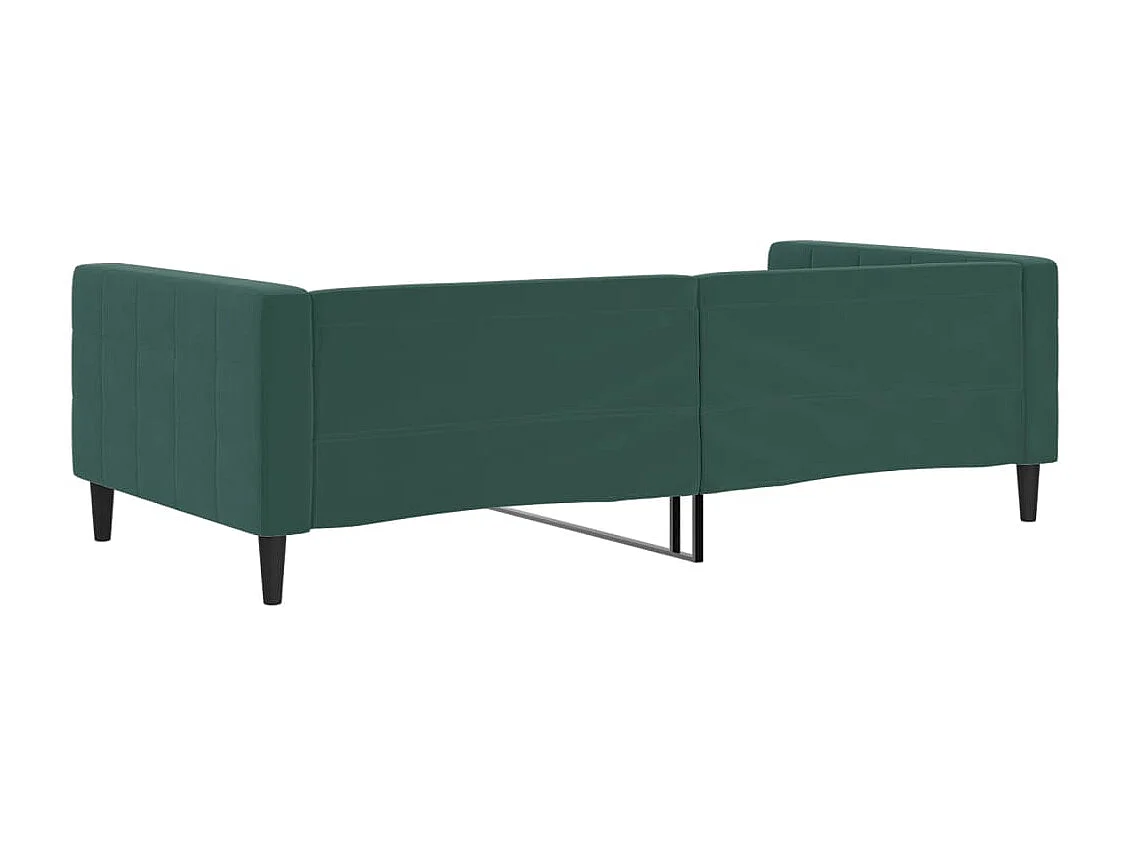 Sofá-cama 100x200 cm veludo verde-escuro