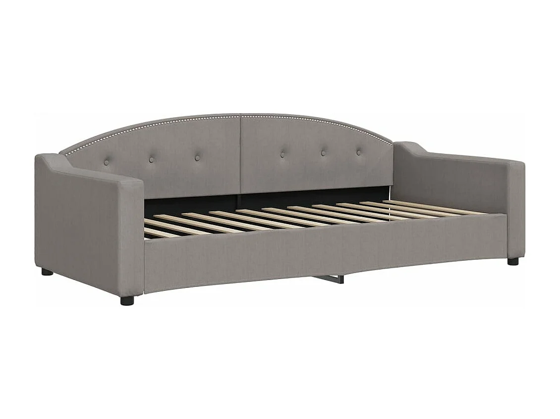 Sofá-cama 90x200 cm tecido cinzento-acastanhado