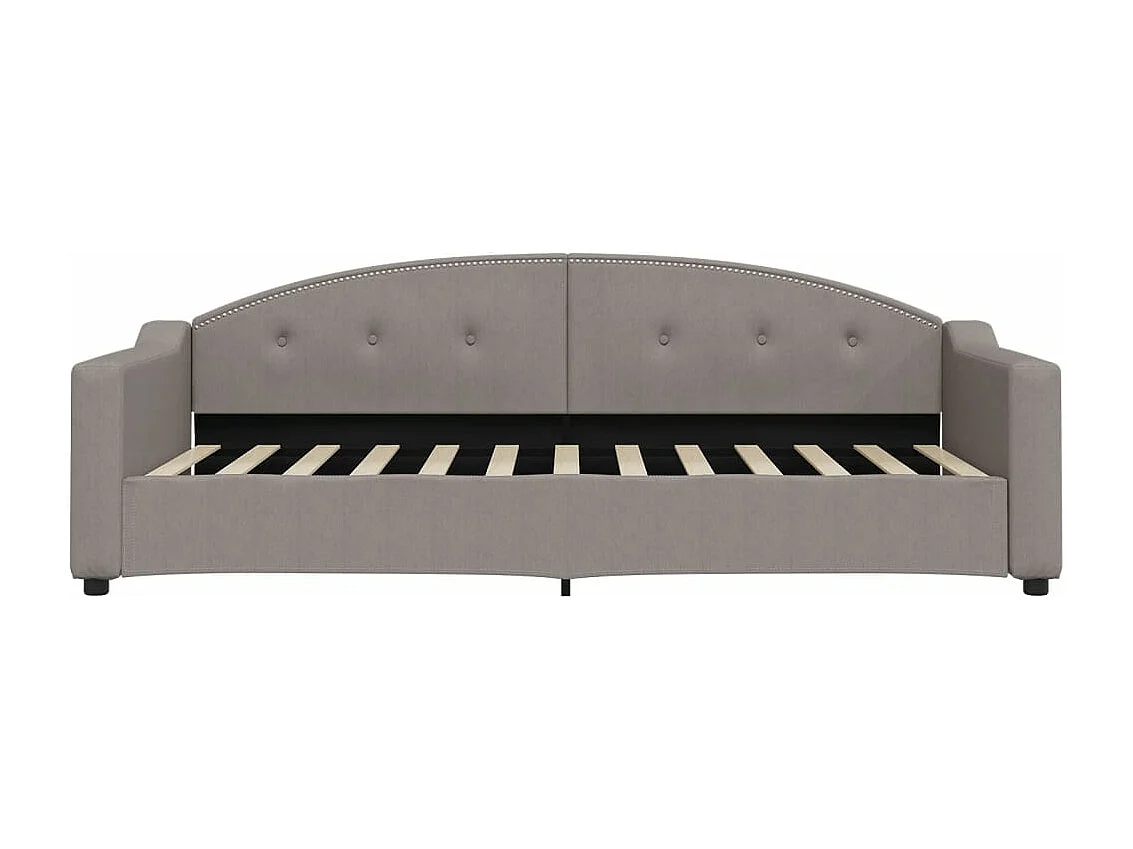 Sofá-cama 90x200 cm tecido cinzento-acastanhado