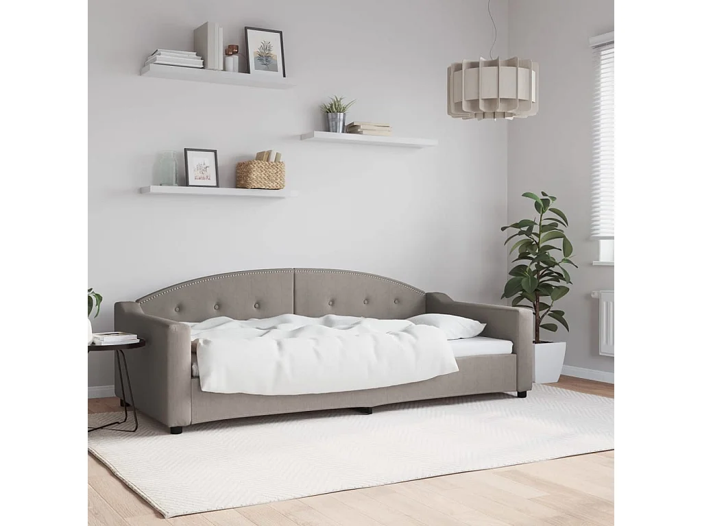 Slaapbank 90x200 cm stof taupe
