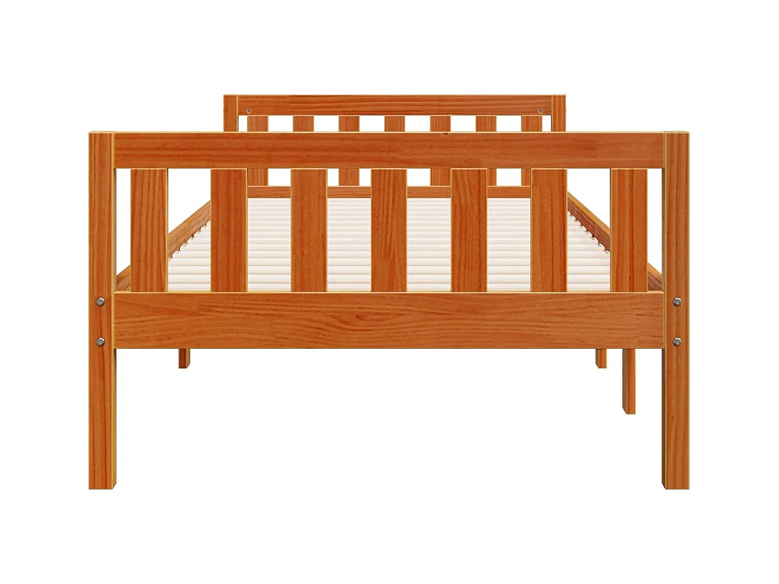 Kinderbed zonder matras massief grenenhout wasbruin 80x200 cm