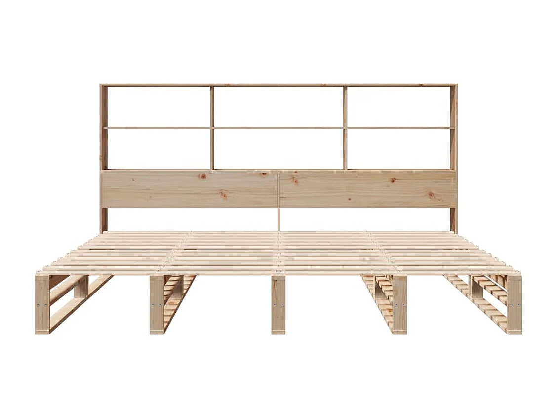 Cama con estantería sin colchón madera maciza 180x200 cm