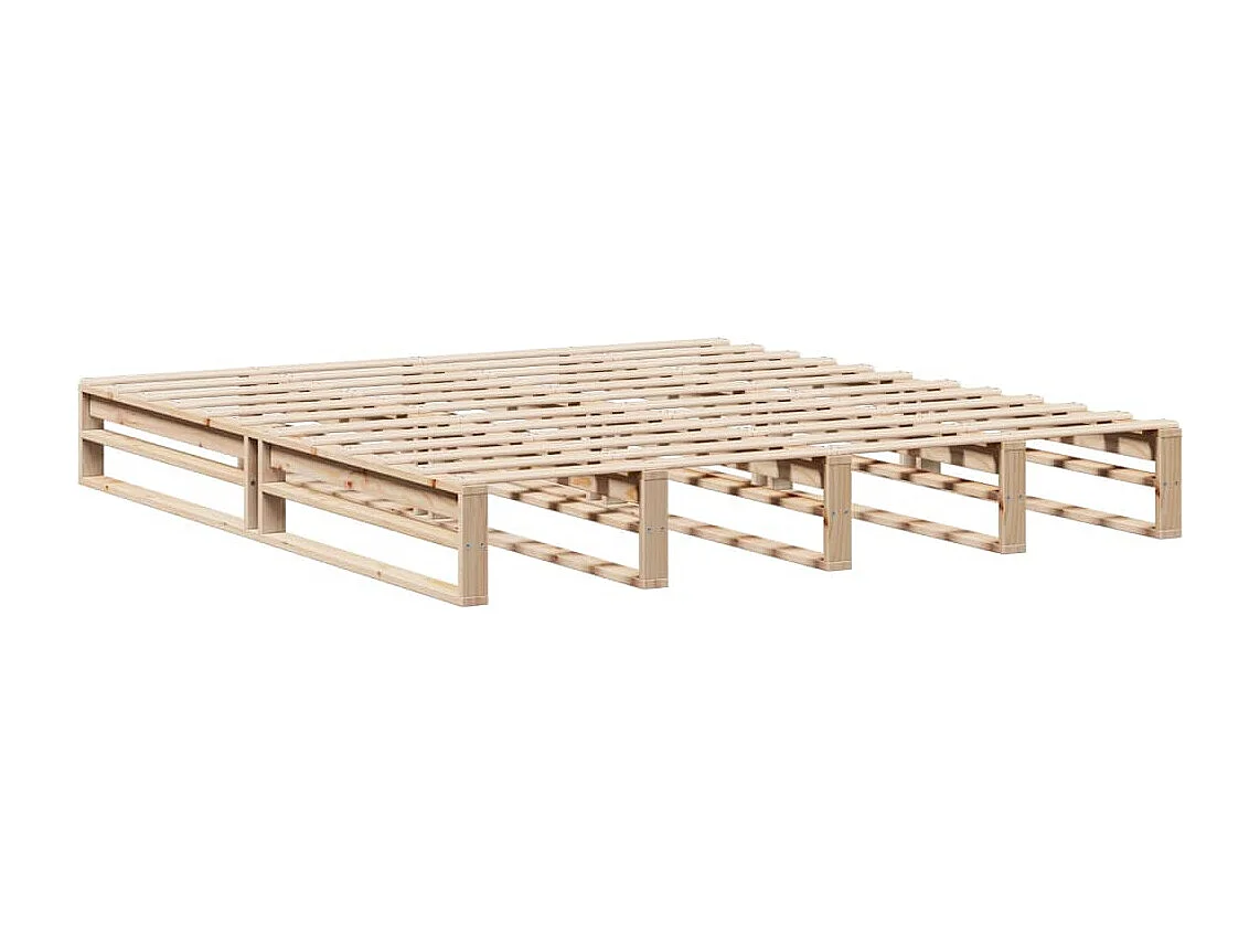 Cama con estantería sin colchón madera maciza 180x200 cm