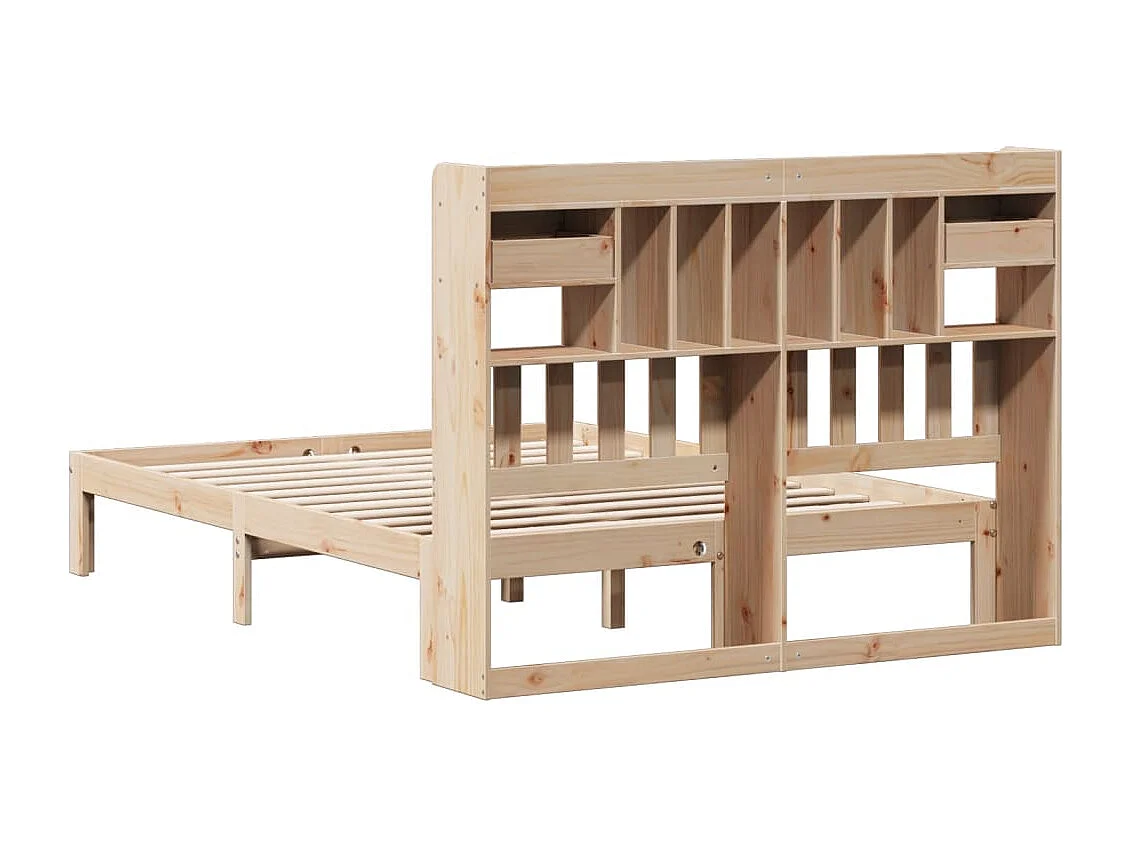 Cama com estante sem colchão 150x200 cm pinho maciço