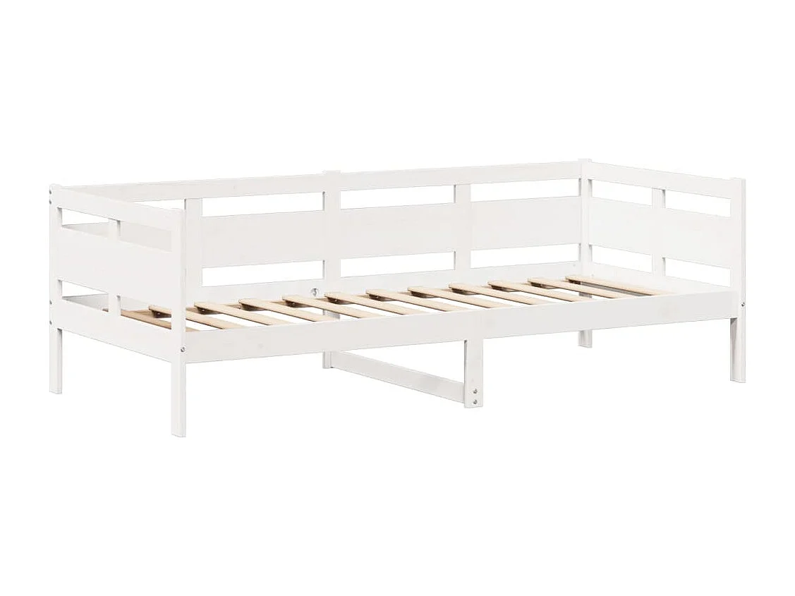 Conj. sofá-cama e banco c/ telhado 80x200cm pinho maciço branco