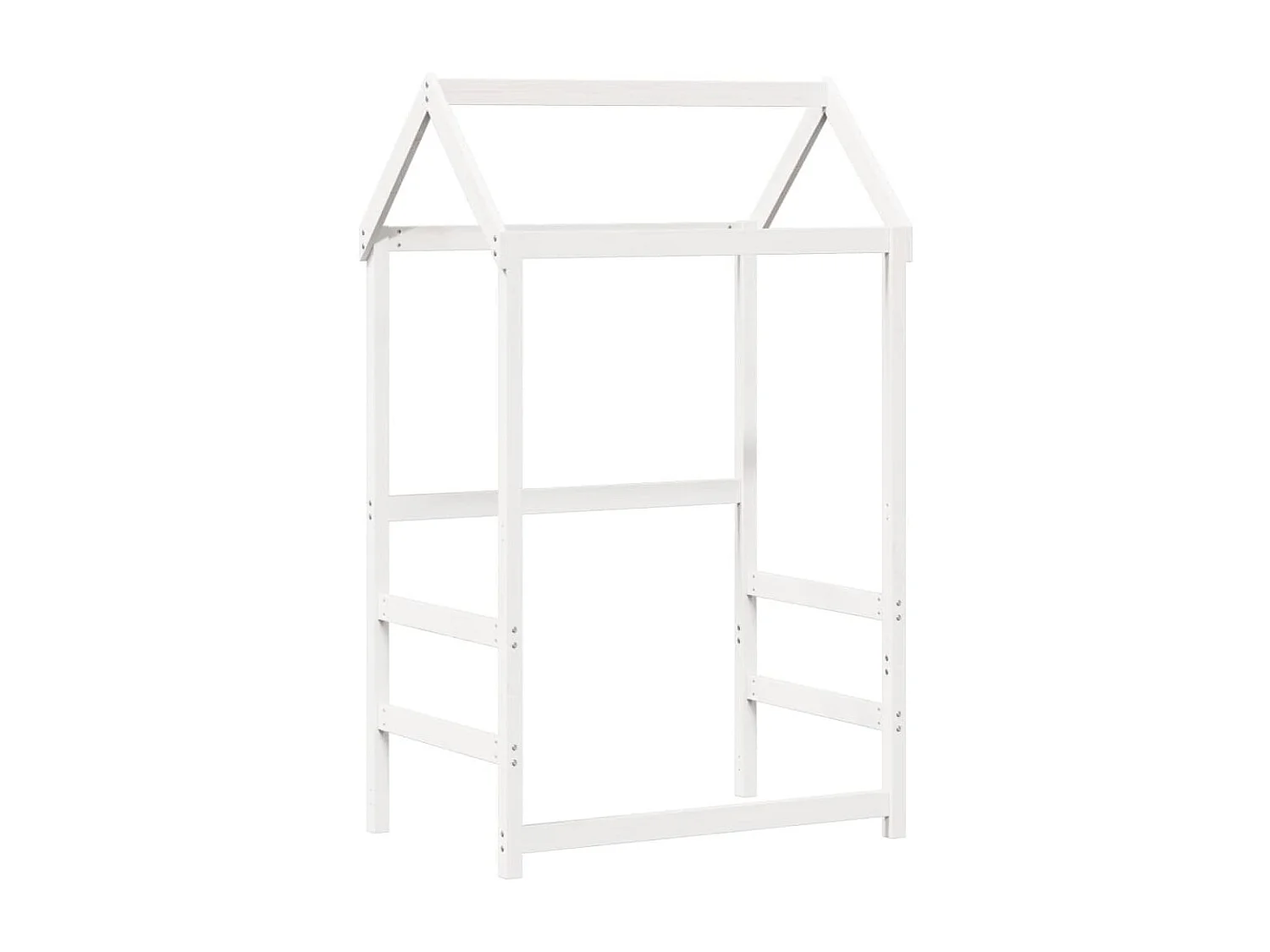 Conj. sofá-cama e banco c/ telhado 80x200cm pinho maciço branco