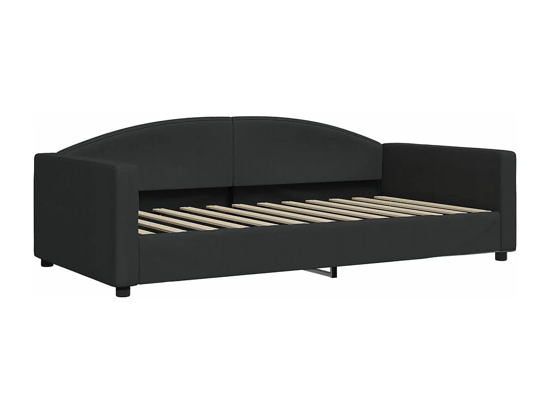 Sofá cama con colchón tela negro 100x200 cm
