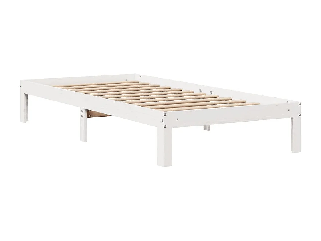 Bed met boekenkastukkenzonder matras grenenhout wit 90x200 cm