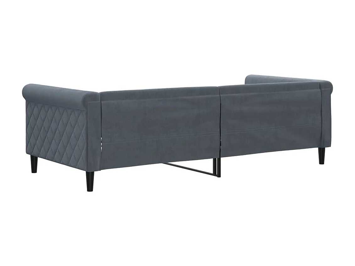 Sofá cama sin colchón terciopelo gris oscuro 90x200 cm