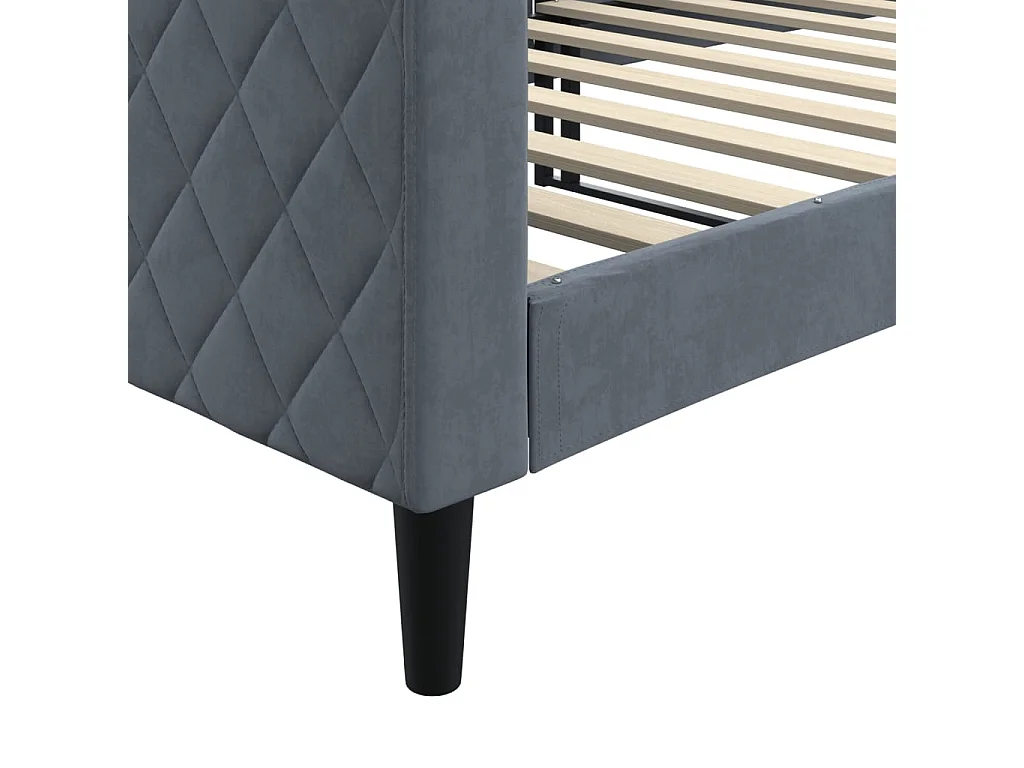 Sofá-cama 90x200 cm veludo cinzento-escuro