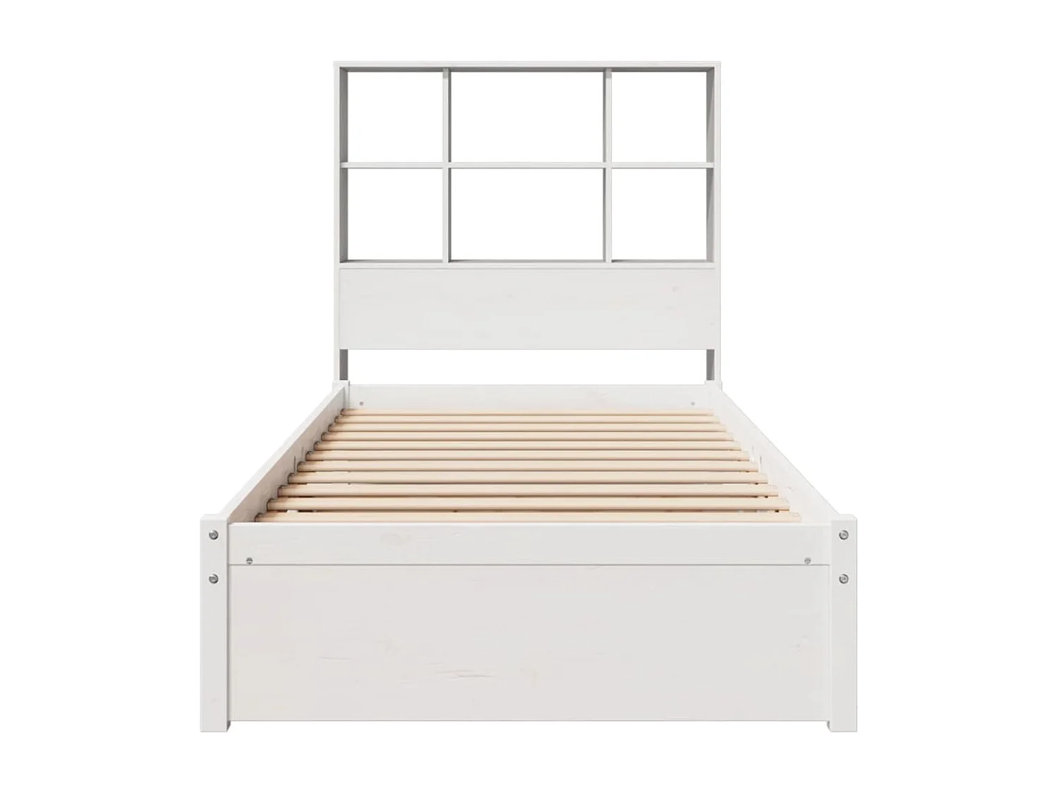 Cama com estante sem colchão 90x190 cm pinho maciço branco