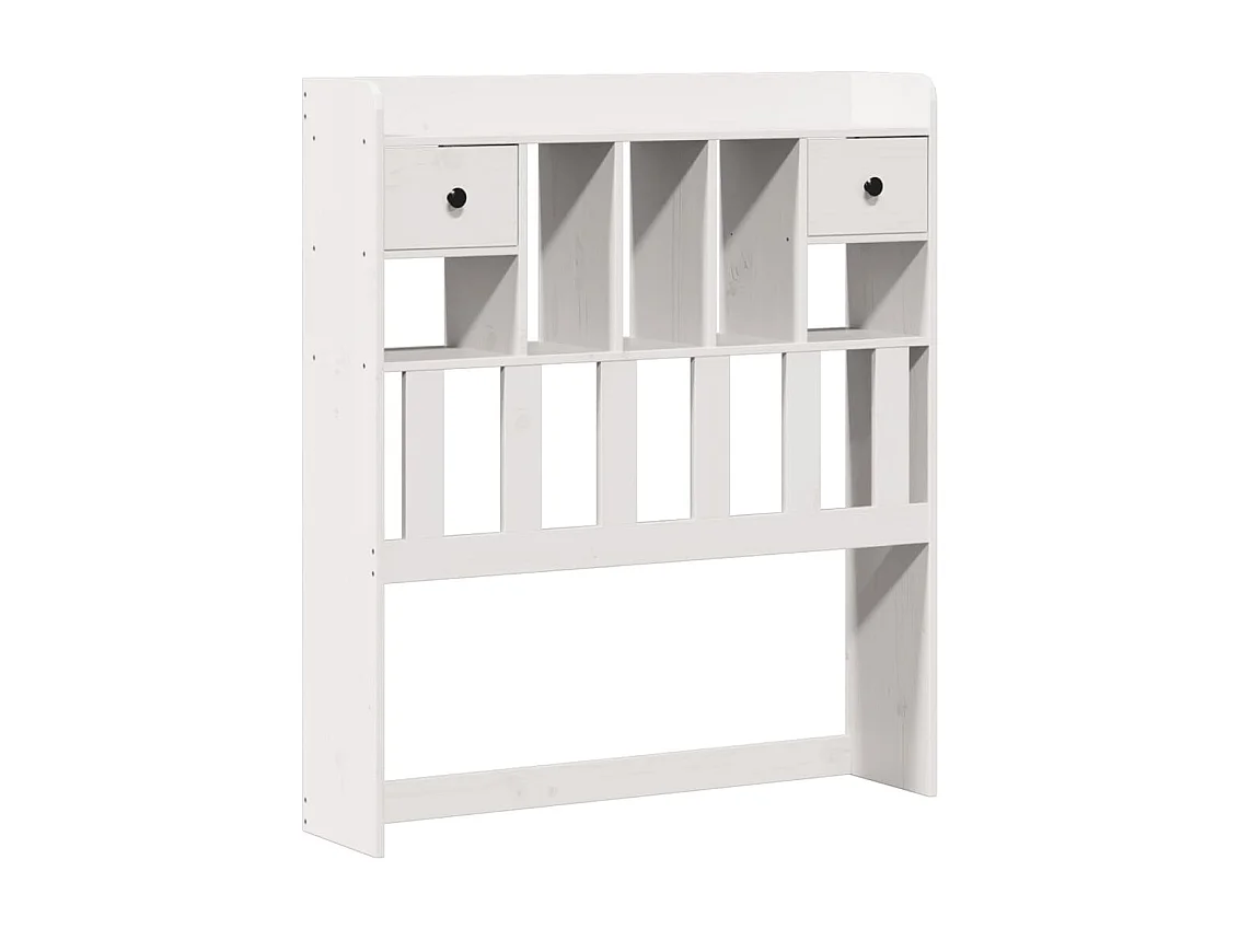 Cama com estante sem colchão 90x200 cm pinho maciço branco