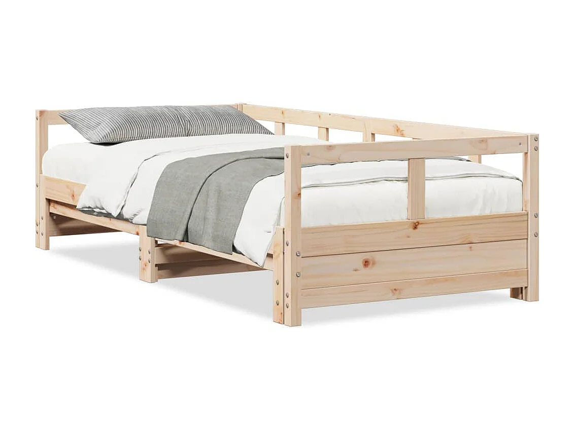 Sofá-cama sem colchão 80x200 cm madeira de pinho maciça