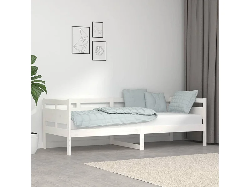 Slaapbank massief grenenhout wit 80x200 cm