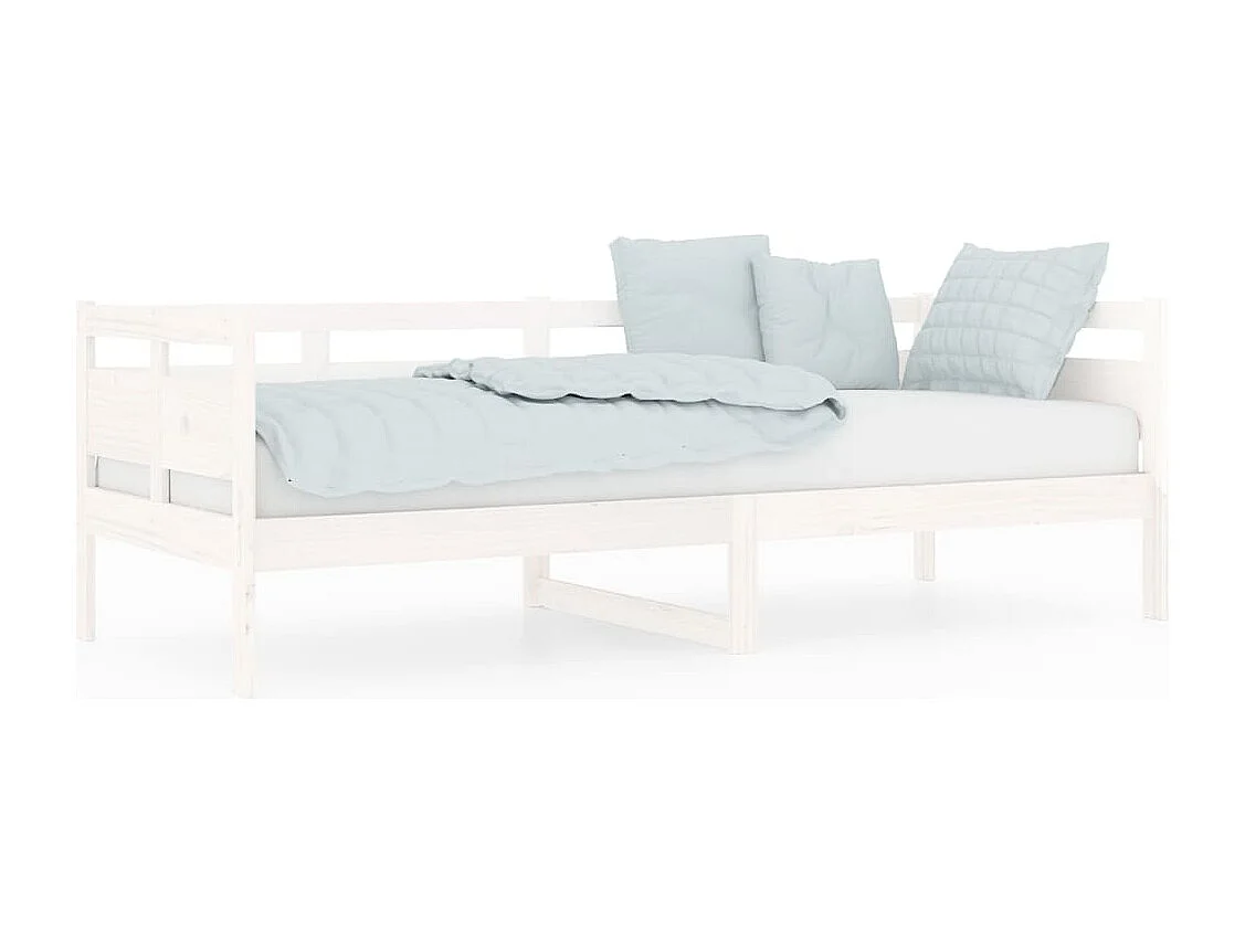 Sofá-cama 80x200 cm madeira de pinho maciça branco