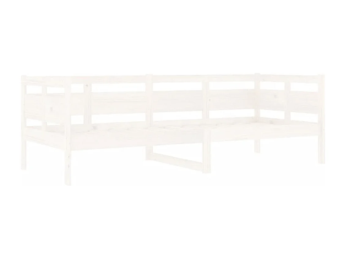 Sofá-cama 80x200 cm madeira de pinho maciça branco