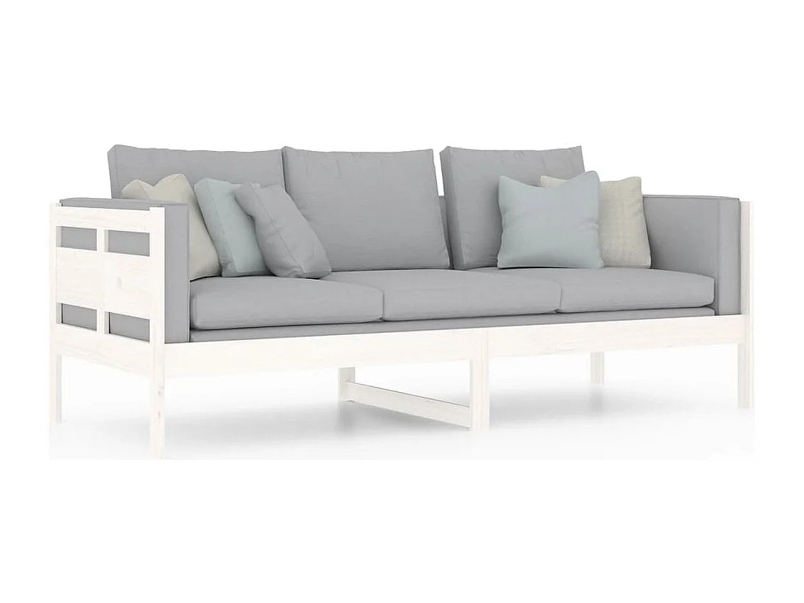 Sofá-cama 80x200 cm madeira de pinho maciça branco