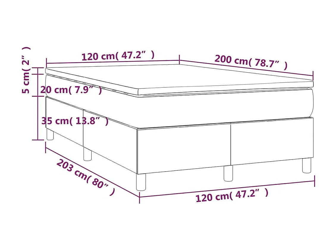 Boxspring met matras fluweel donkergroen 120x200 cm