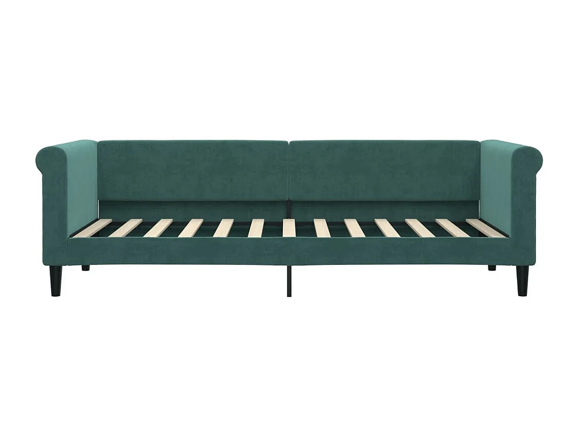 Sofá cama con colchón terciopelo verde oscuro 80x200 cm