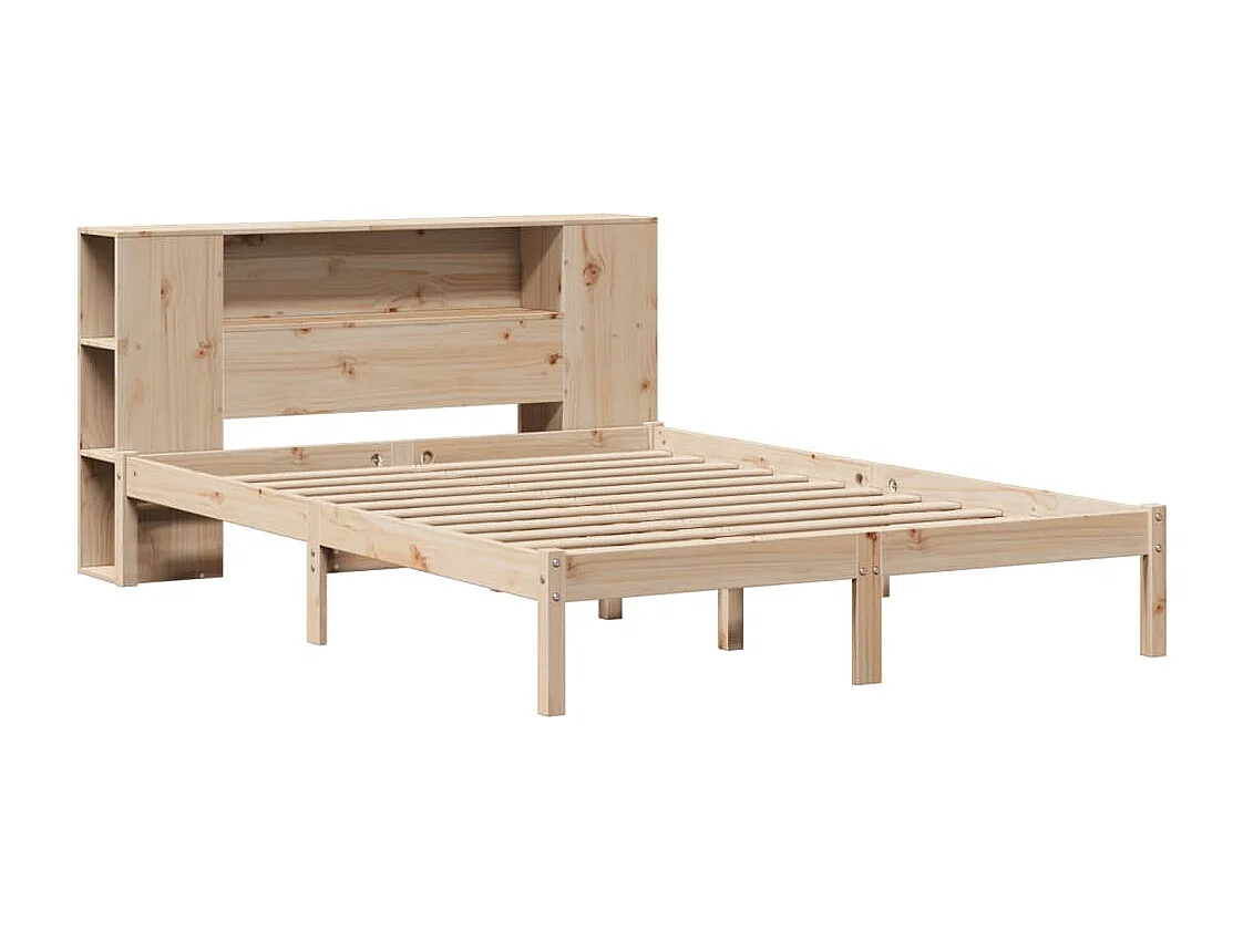 Cama con estantería sin colchón madera maciza de pino 160x200cm