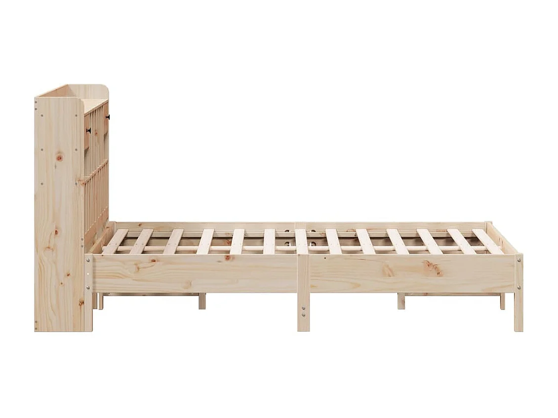 Cama con estantería sin colchón madera maciza de pino 140x200cm