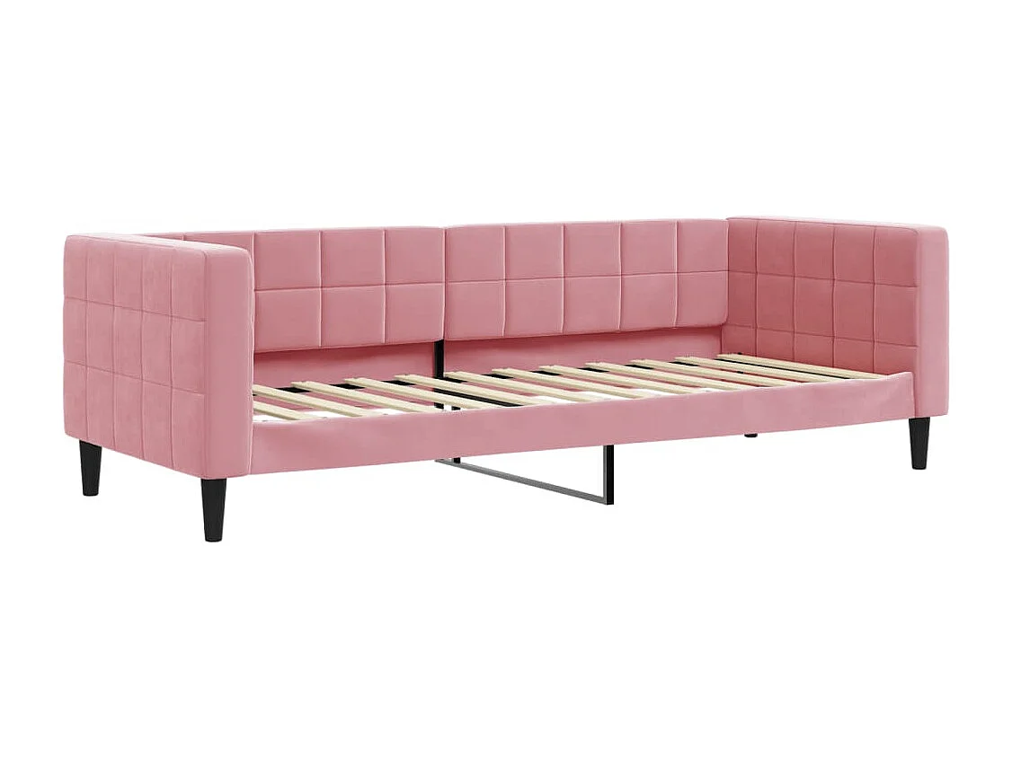 Sofá-cama com colchão 80x200 cm veludo rosa