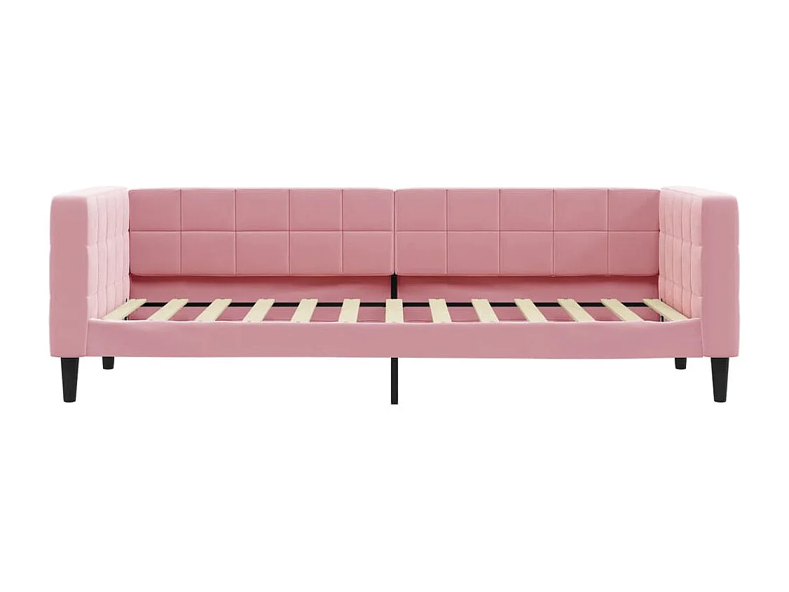 Sofá-cama com colchão 80x200 cm veludo rosa