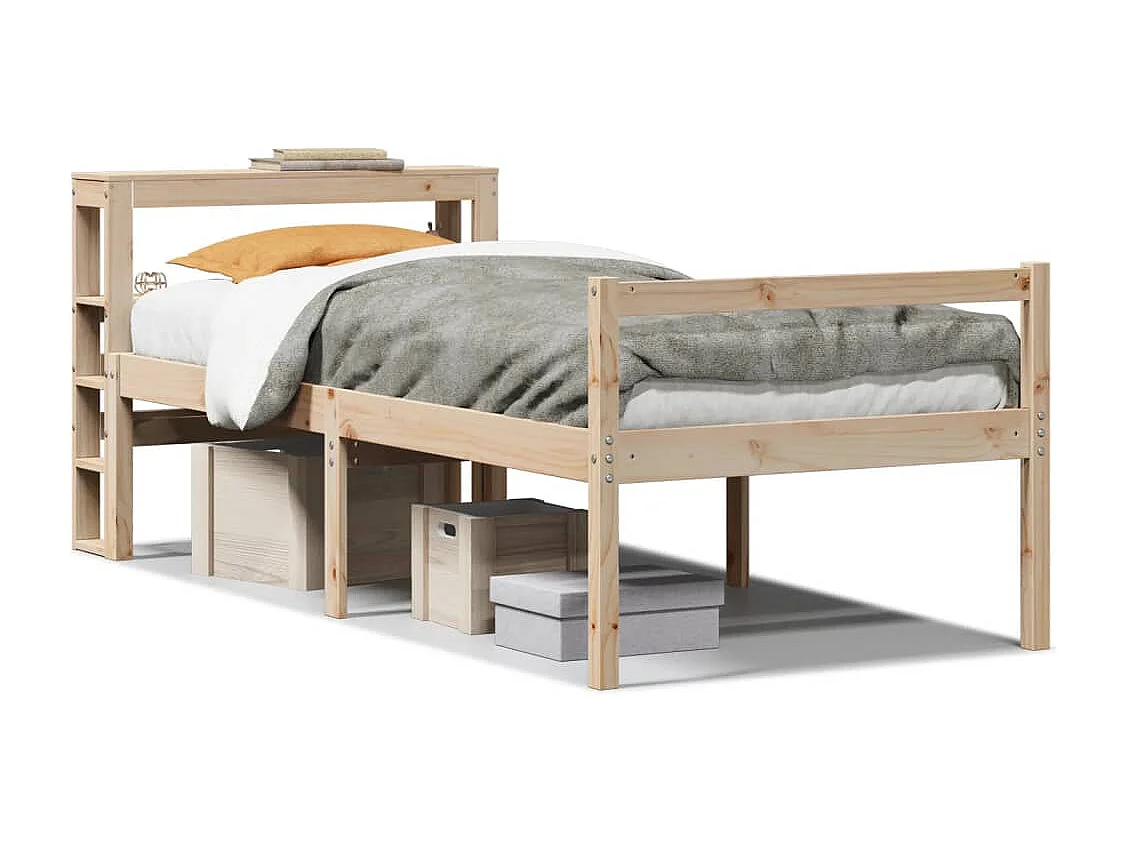 Cama personas mayores con cabecero madera maciza pino 90x190 cm