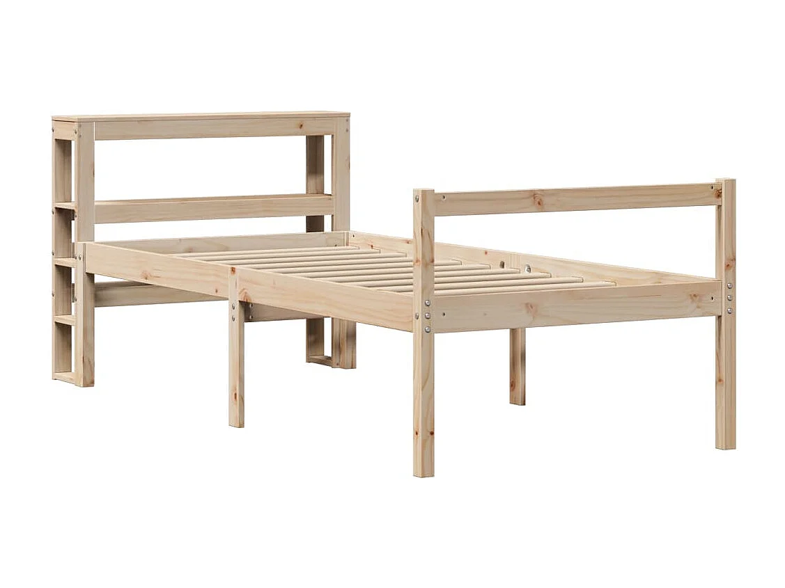 Cama personas mayores con cabecero madera maciza pino 90x190 cm