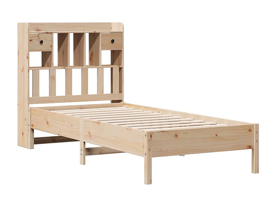 Bed met boekenkastukkenzonder matras massief grenenhout 100x200 cm