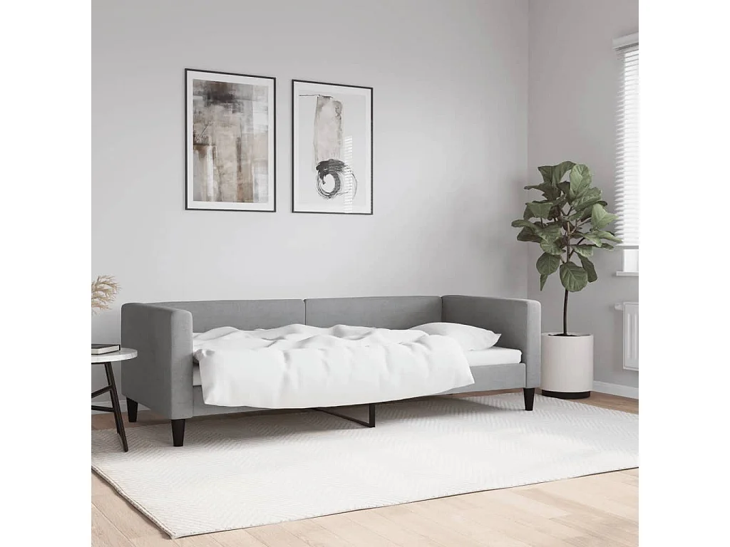 Slaapbank 80x200 cm stof lichtgrijs