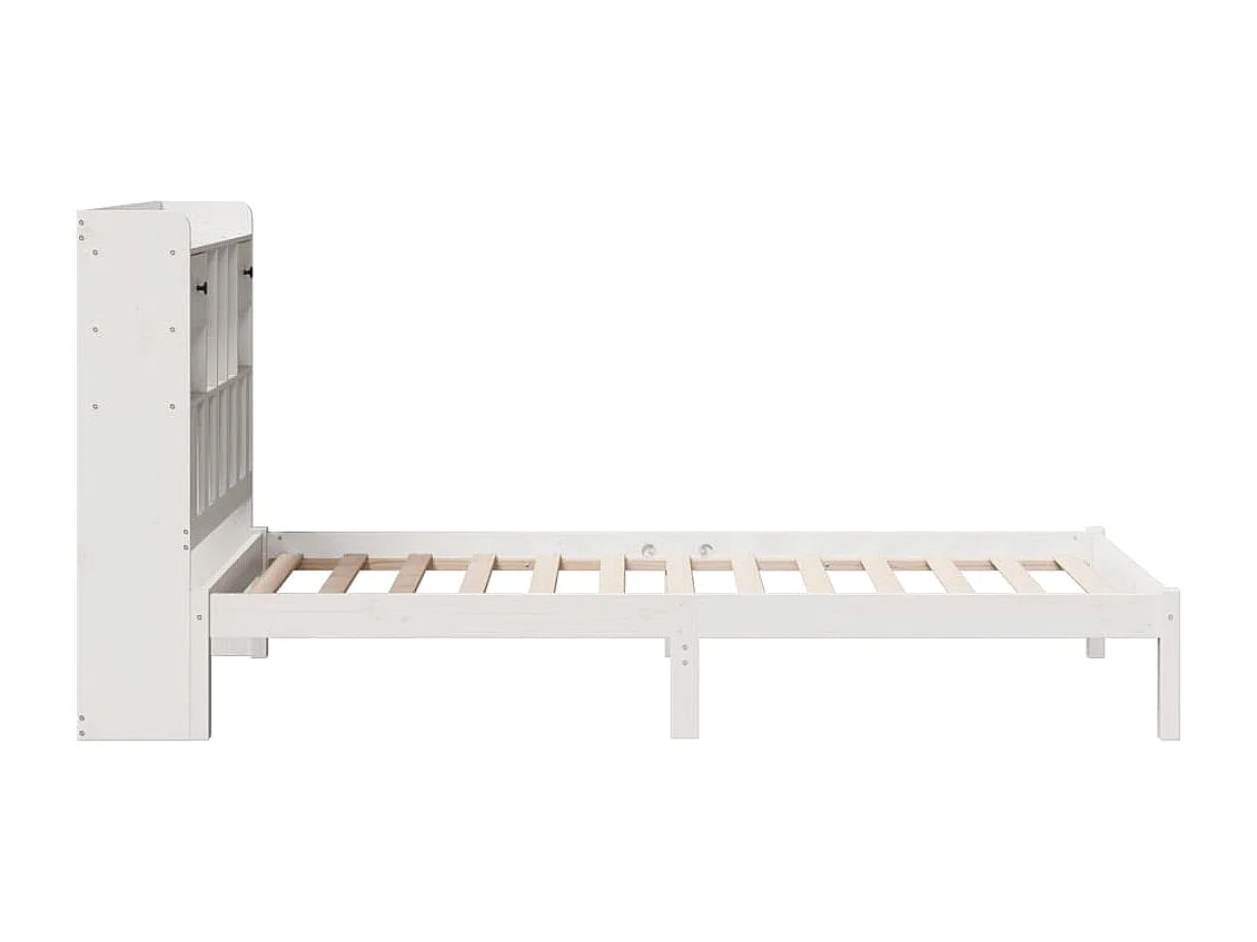 Cama com estante sem colchão 90x200 cm pinho maciço branco