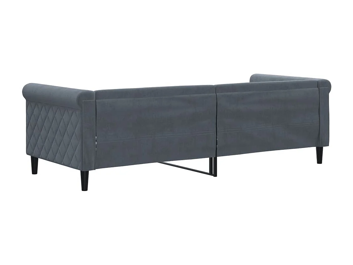 Sofá-cama 80x200 cm veludo cinzento-escuro