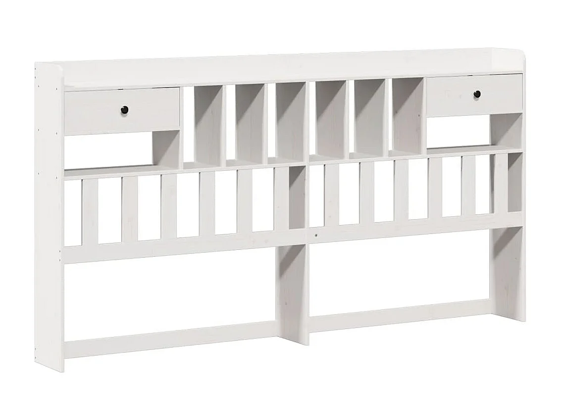 Bed met boekenkast zonder matras grenenhout wit 180x200 cm