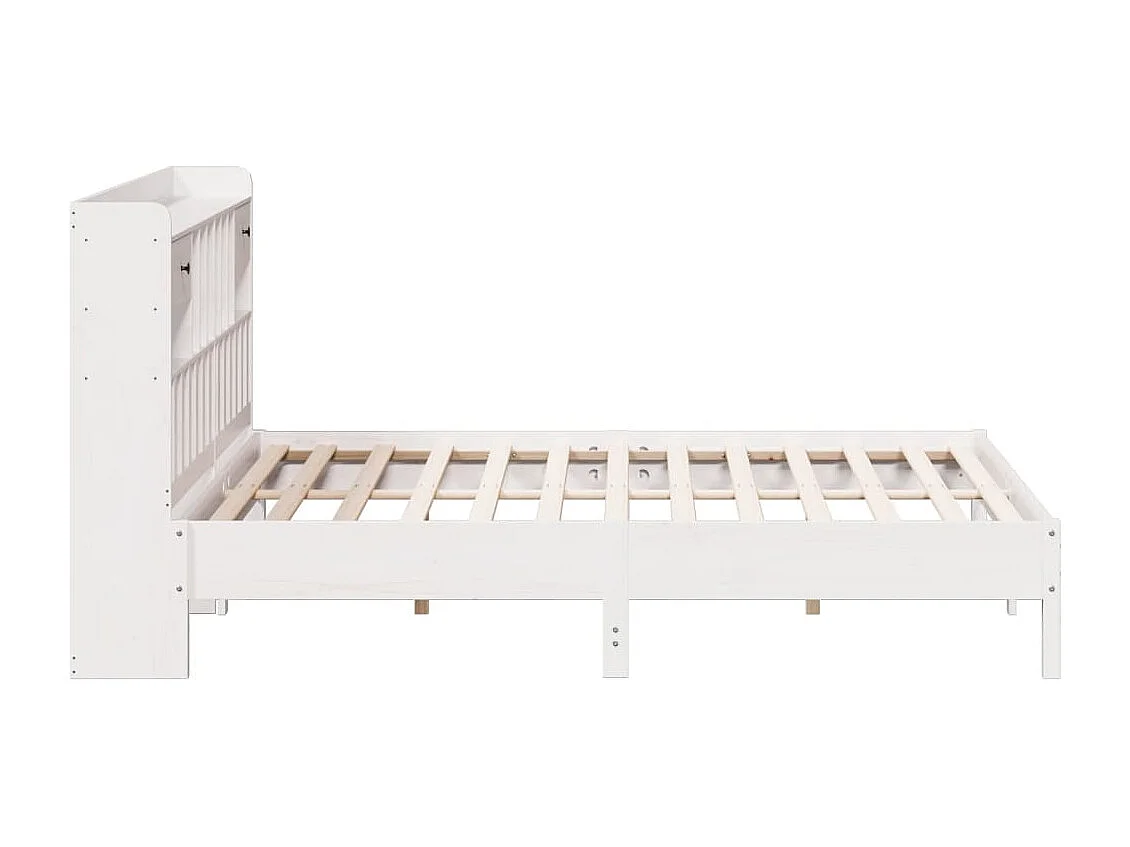 Bed met boekenkast zonder matras grenenhout wit 180x200 cm