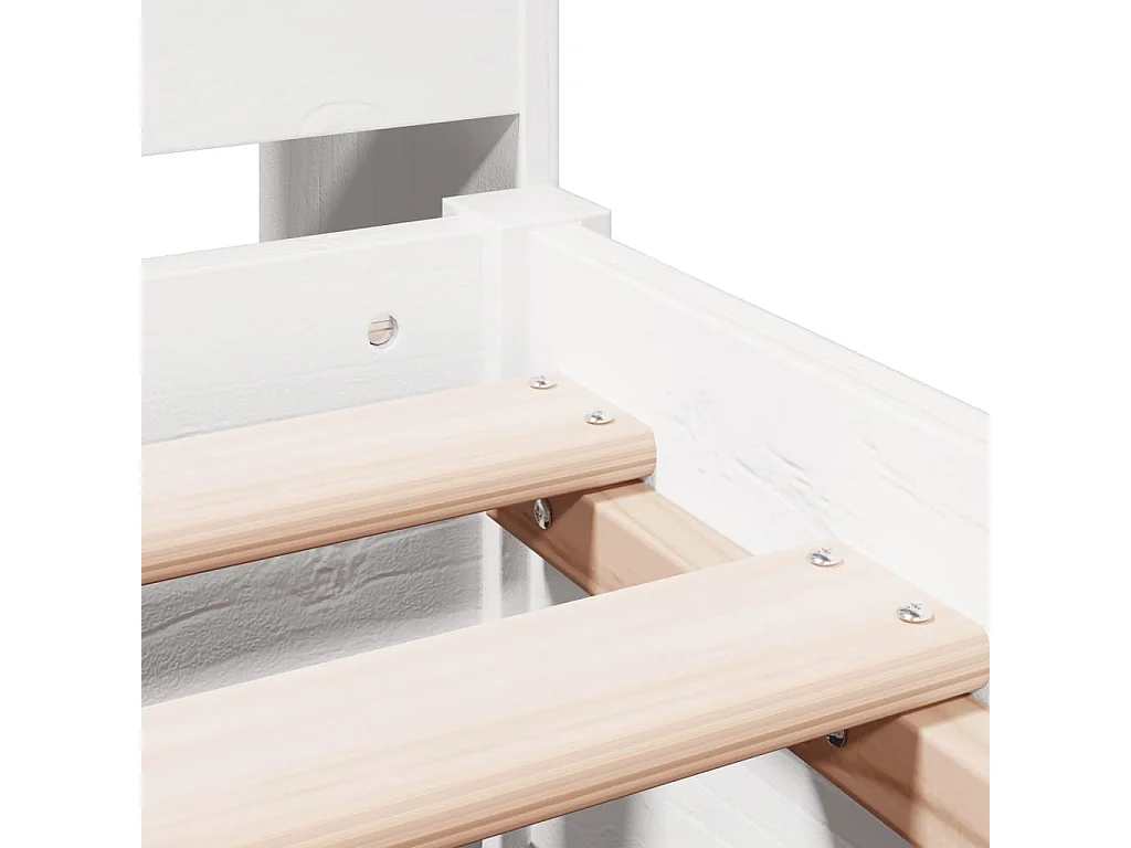 Bed met boekenkast zonder matras grenenhout wit 180x200 cm