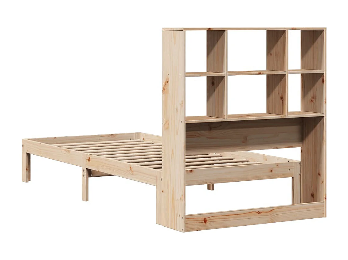 Bed met boekenkastukkenzonder matras massief grenenhout 90x190 cm