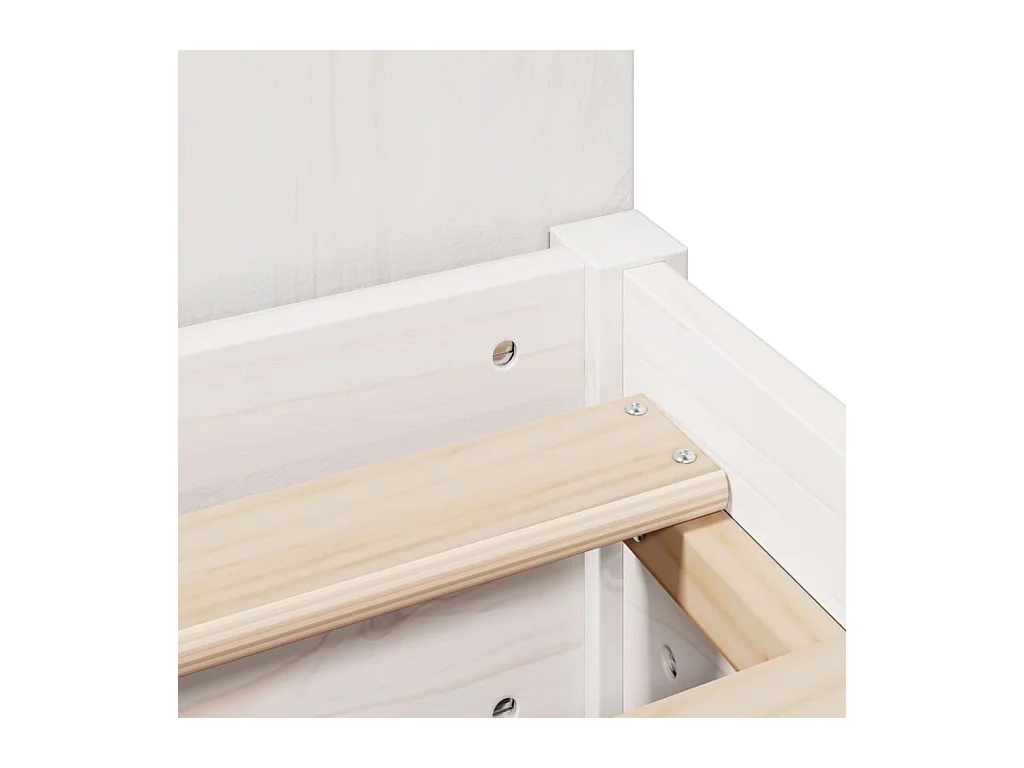 Cama com estante sem colchão 140x190 cm pinho maciço branco