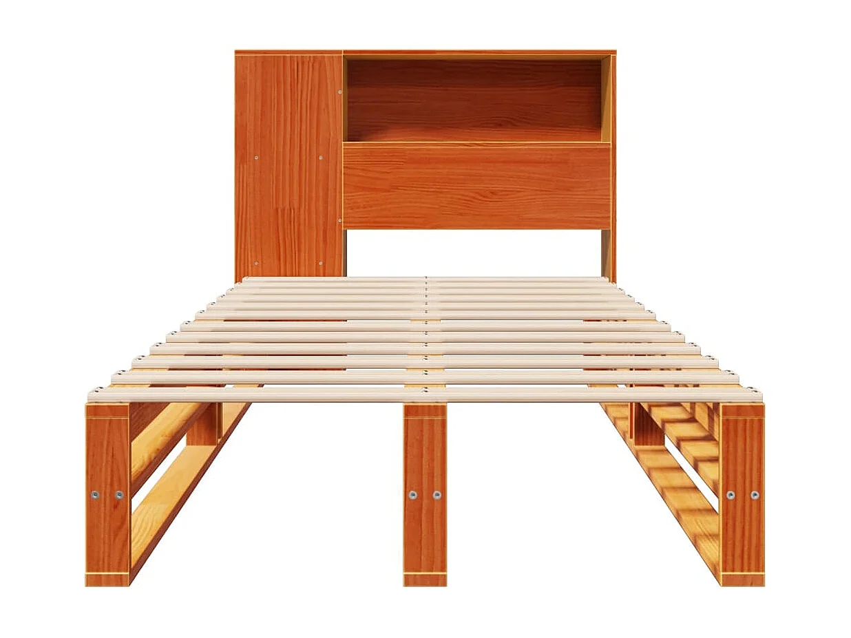 Cama com estante sem colchão 75x190 cm madeira maciça