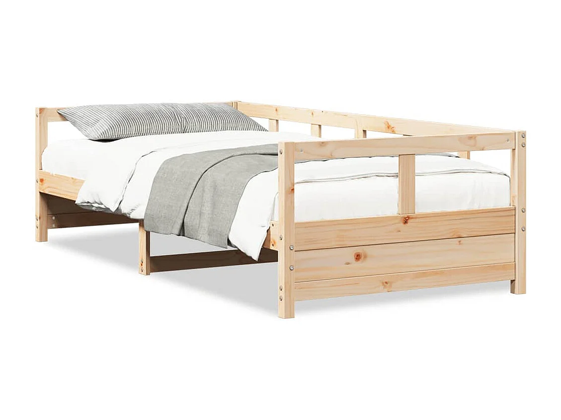 Sofá-cama 90x190 cm madeira de pinho maciça