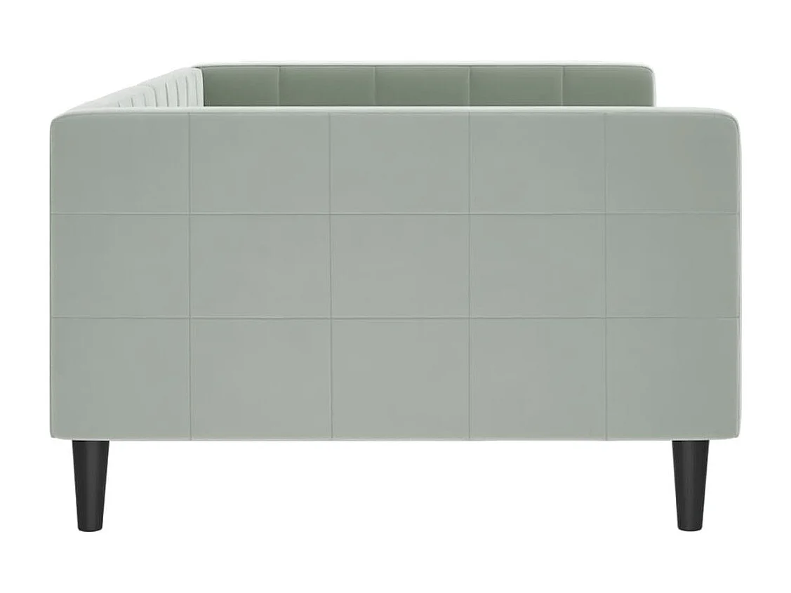 Slaapbank 100x200 cm fluweel lichtgrijs