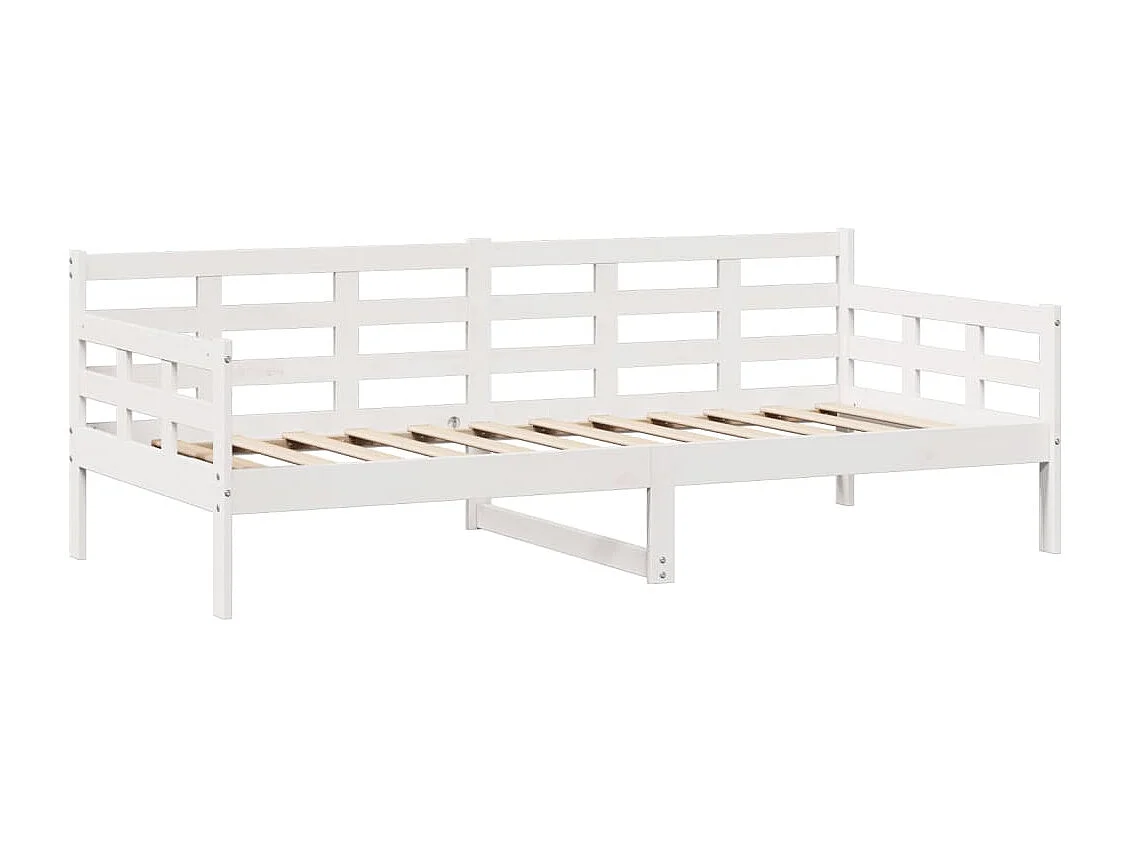 Sofá cama con cajones madera maciza de pino blanca 80x200 cm
