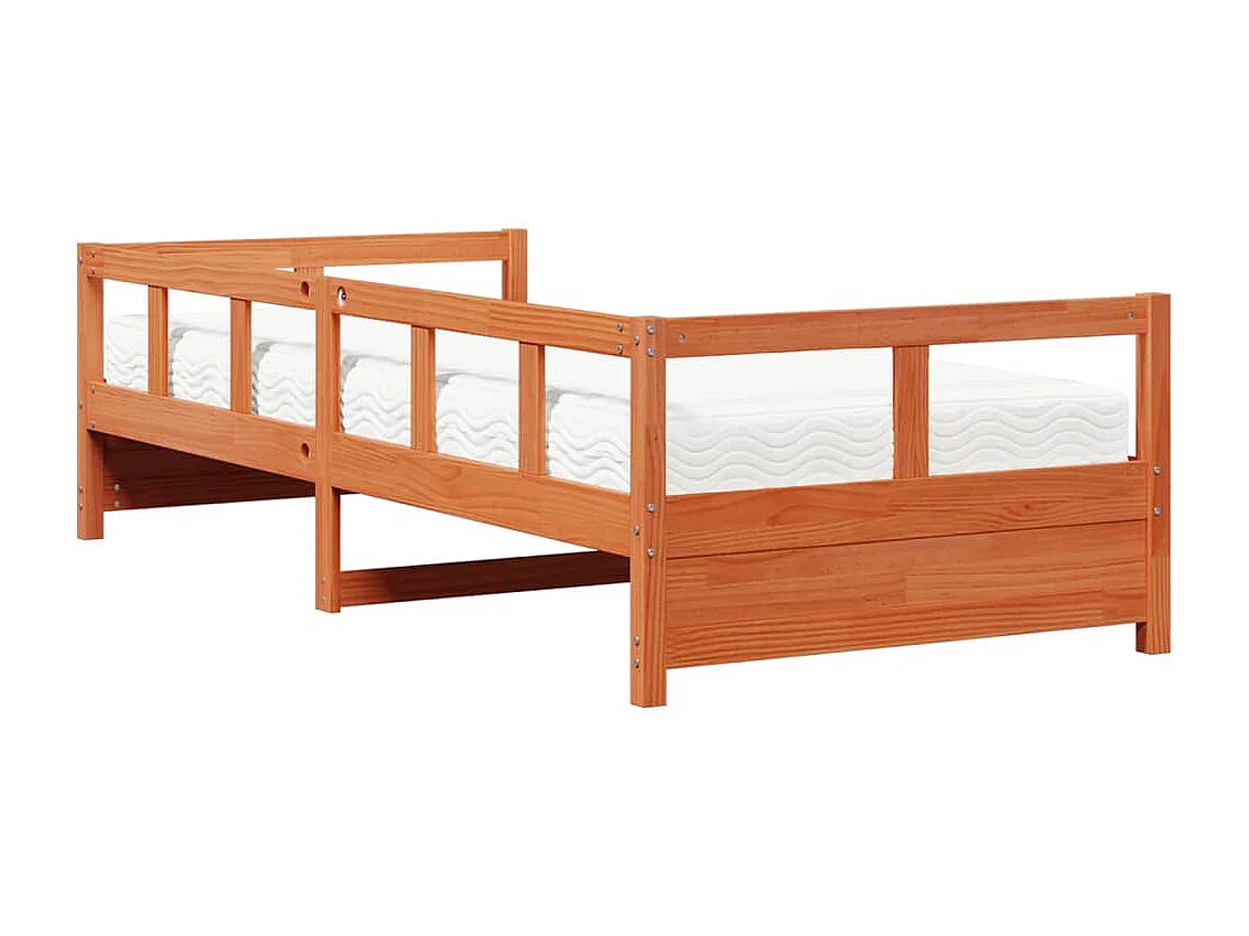 Sofá-cama com colchão 90x200 cm pinho maciço castanho-mel