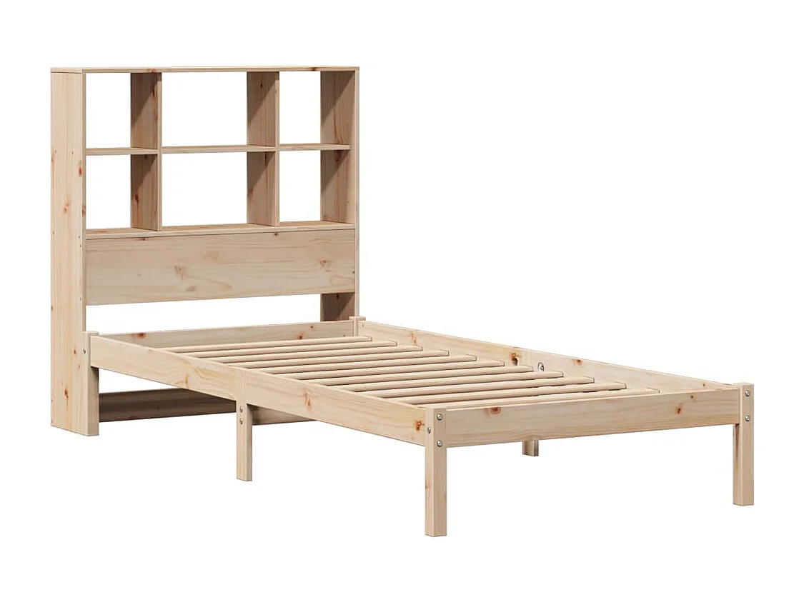 Cama com estante sem colchão 90x200 cm pinho maciço
