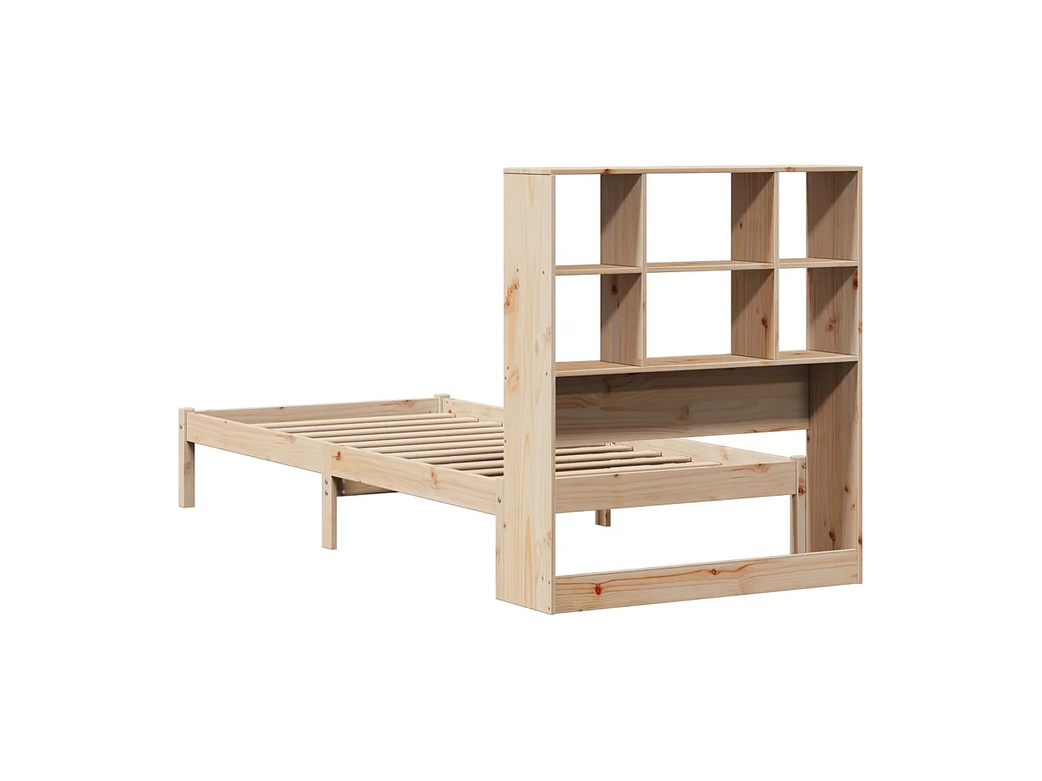 Cama con estantería sin colchón madera maciza de pino 90x200 cm