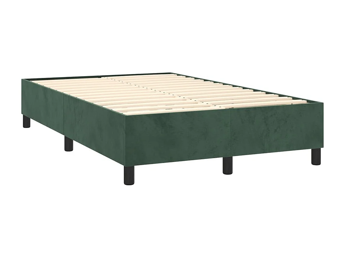 Cama box spring con colchón terciopelo verde oscuro 120x200 cm